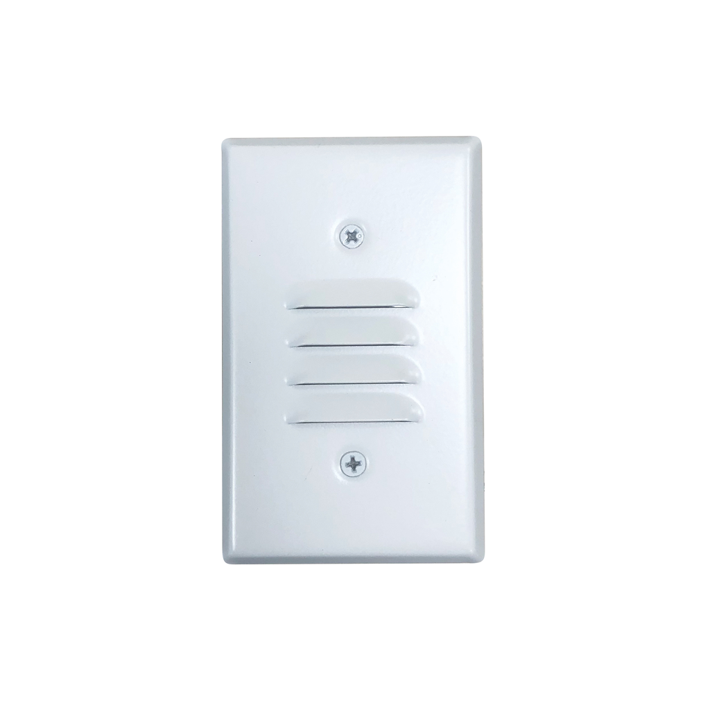 Product image for NOR NSW-6619W MINI LED STEP LIGHT W/ HORIZONTAL & VERTICAL LOUVER FACE PLATES, 1W, 90+ CRI, 2700K, WHITE, 120V NON-DIMMING