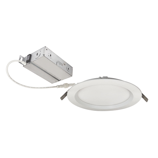Product image for NORA NEFLINTW-R6MPW 6IN E-SERIES FLIN ROUND LED DOWNLIGHT SELECTABLE 5CCT, MATTE POWDER WHITE FINISH, 120V TRIAC/ELV