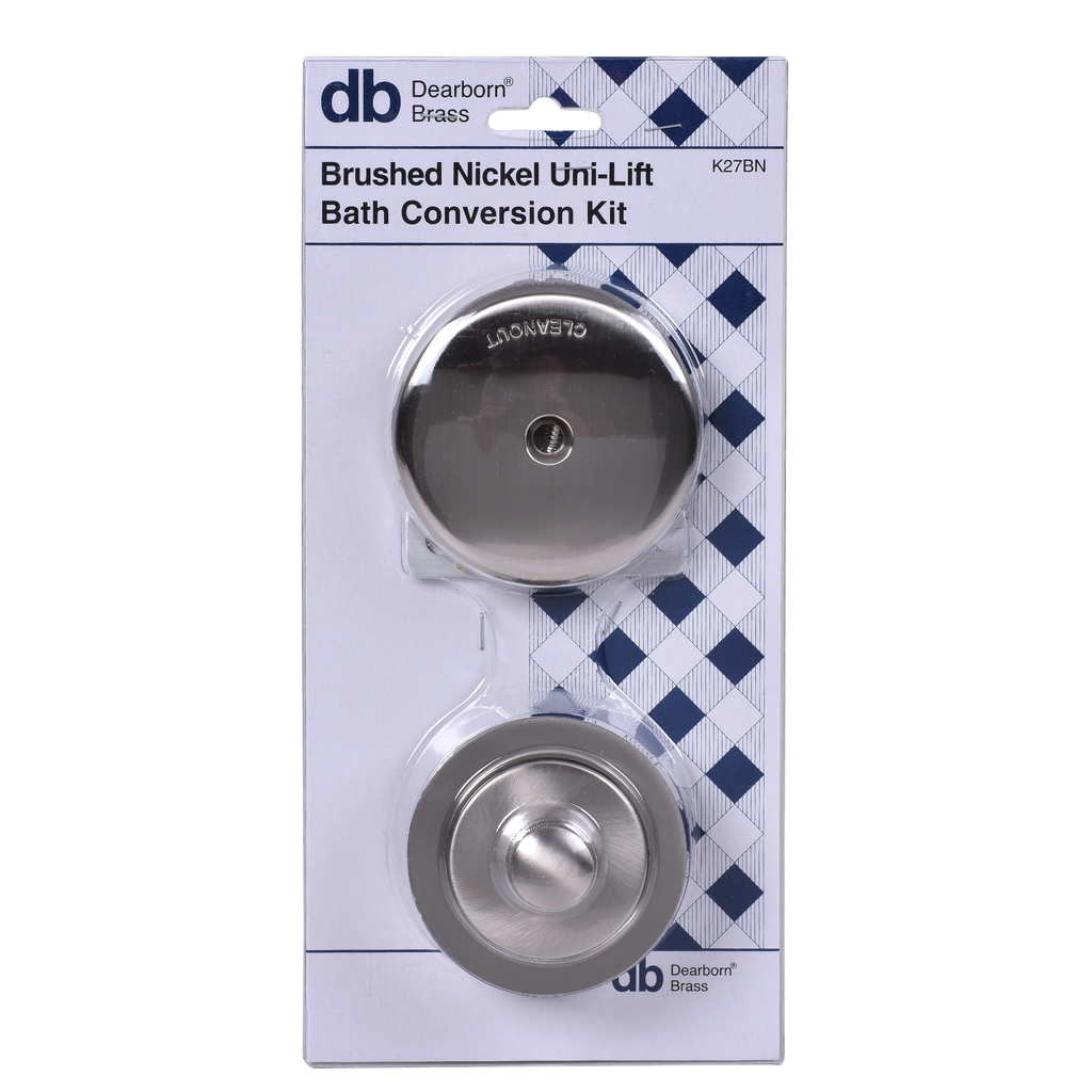 Dearborn® Conversion Kit, One-Hole Faceplate, Uni-Lift Stopper with Brushed Nickel Finish Trim