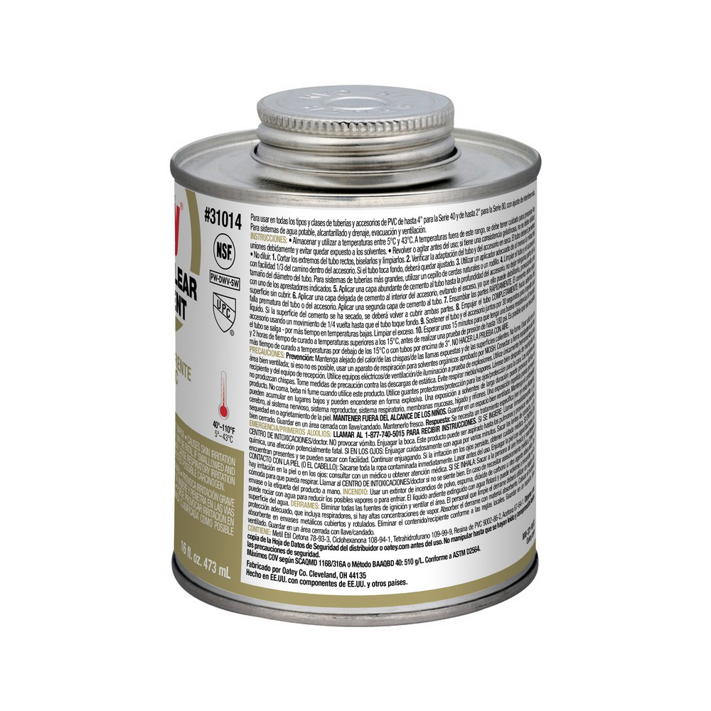 Oatey® 16 oz. PVC Regular Body Clear Cement