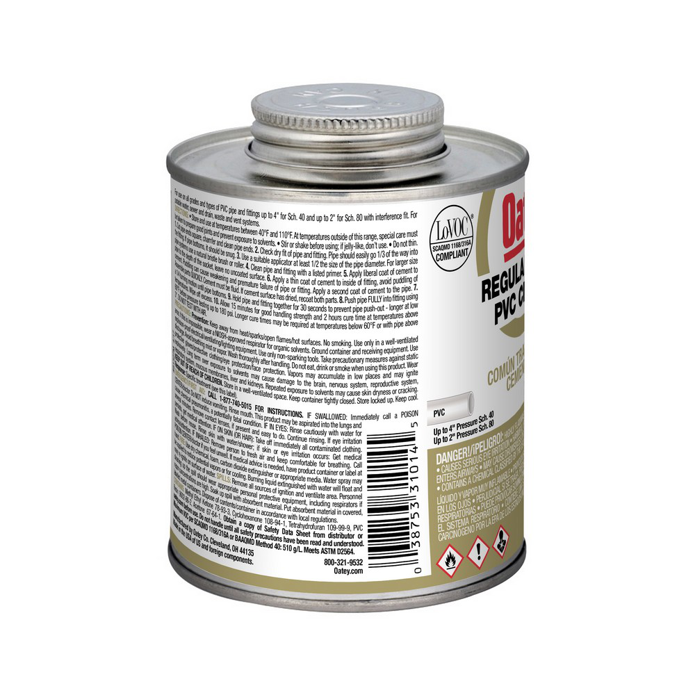 Oatey® 16 oz. PVC Regular Body Clear Cement