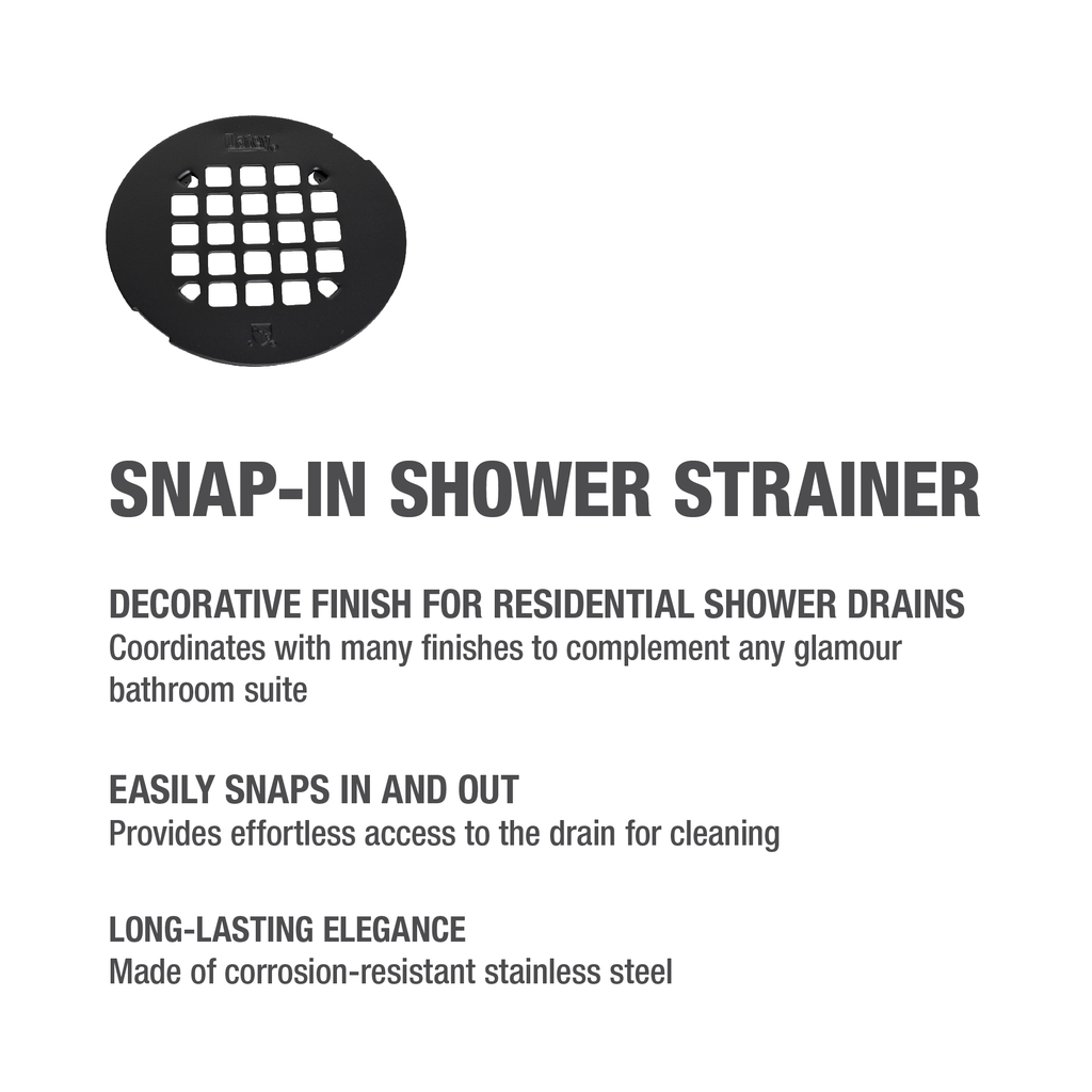 Oatey® Universal 4-1/4 in. Snap-Tite Strainer Matte Black