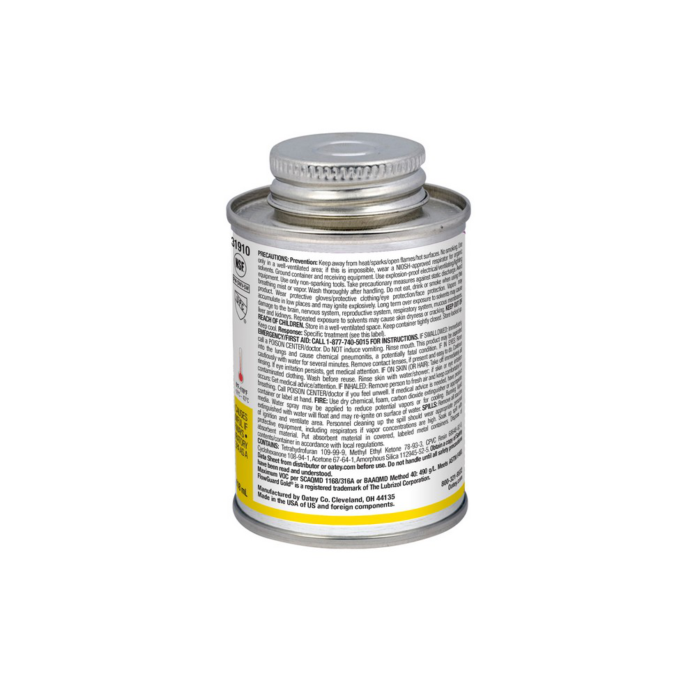 Oatey® 4 oz. CPVC All Weather Flowguard Gold® 1-Step Yellow Cement