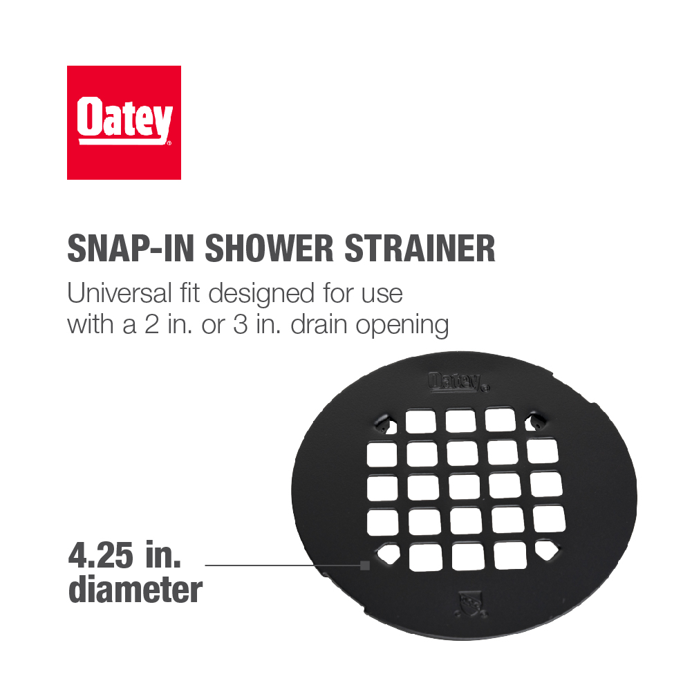 Oatey® Universal 4-1/4 in. Snap-Tite Strainer Matte Black