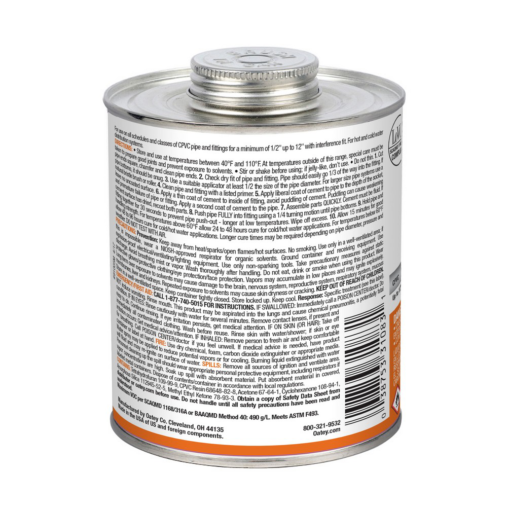 Oatey® 32 oz. CPVC Heavy Duty Orange Cement