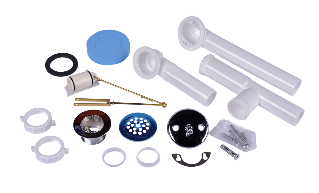 Dearborn® Full Kit, Plastic Tubular - Trip-Lever Stopper with Chrome Finish