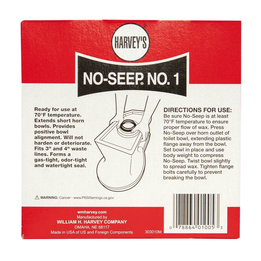 Harvey™ No-Seep® 3 in. or 4 in. No. 1 Wax Gasket