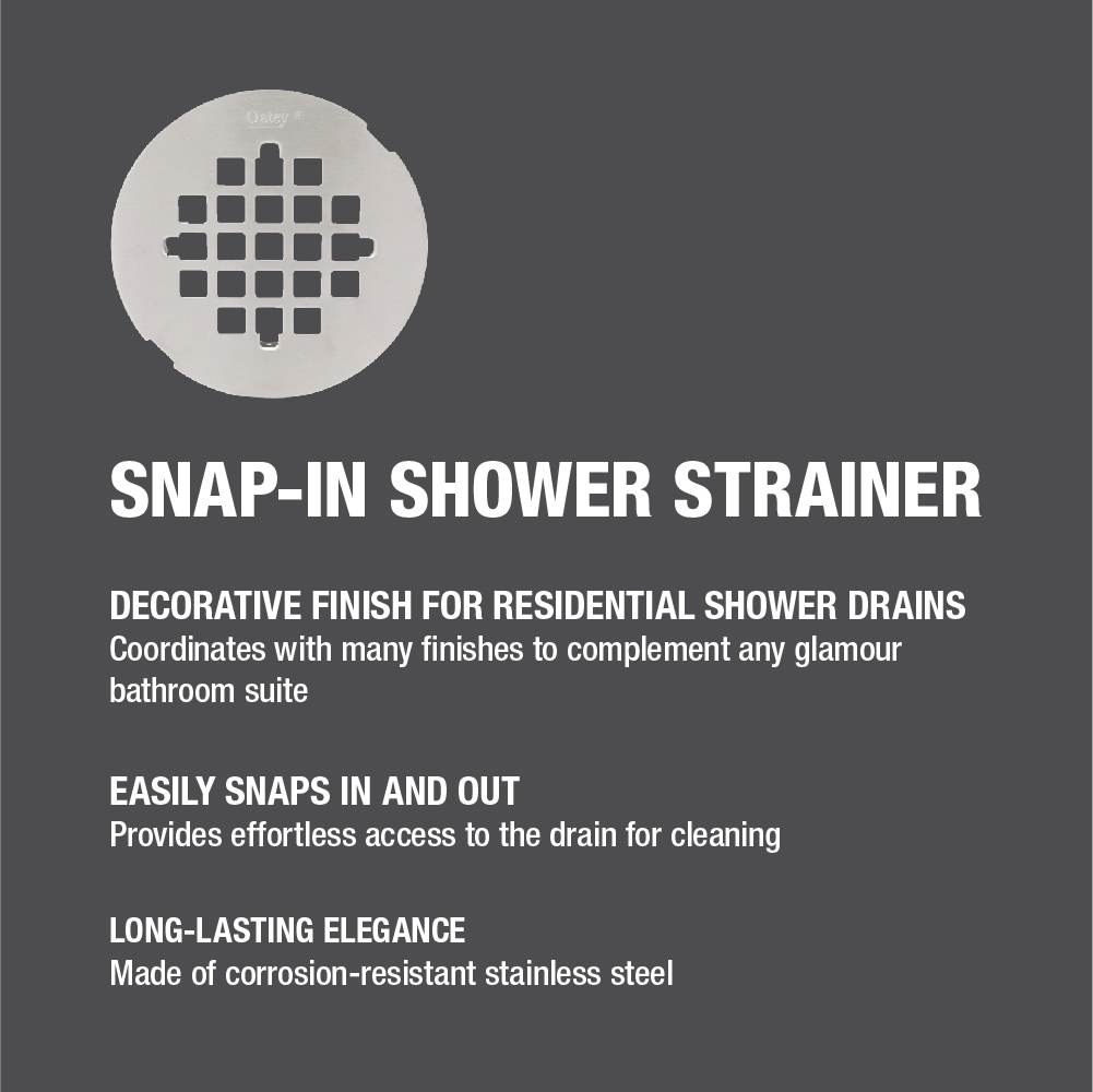 Oatey® 4-1/4 in. Brushed Nickel Snap-Tight Strainer – Carded