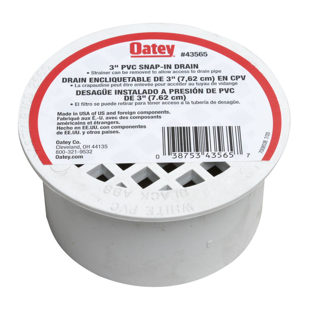 Oatey® 3 in. PVC Snap-In Drain