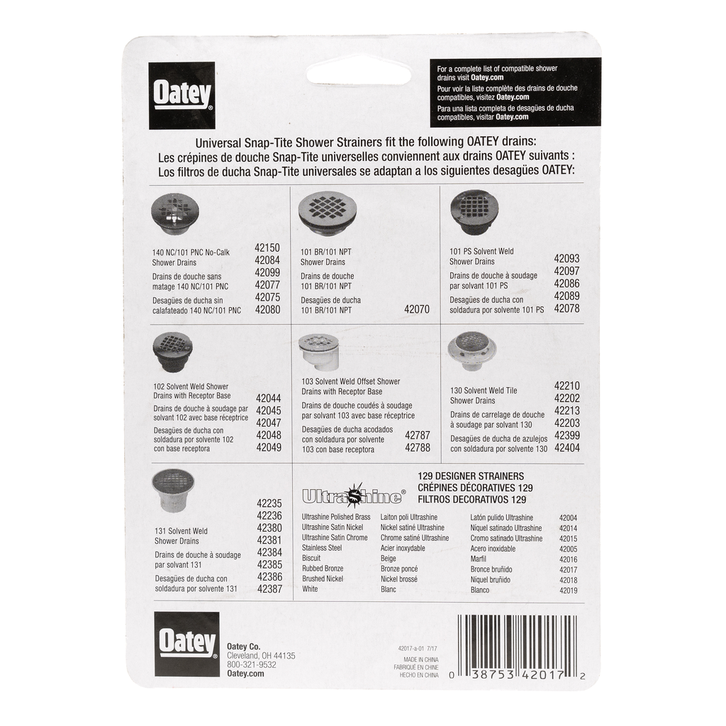 Oatey® Universal 4-1/4 in. Snap-Tite Strainer Rubbed Bronze