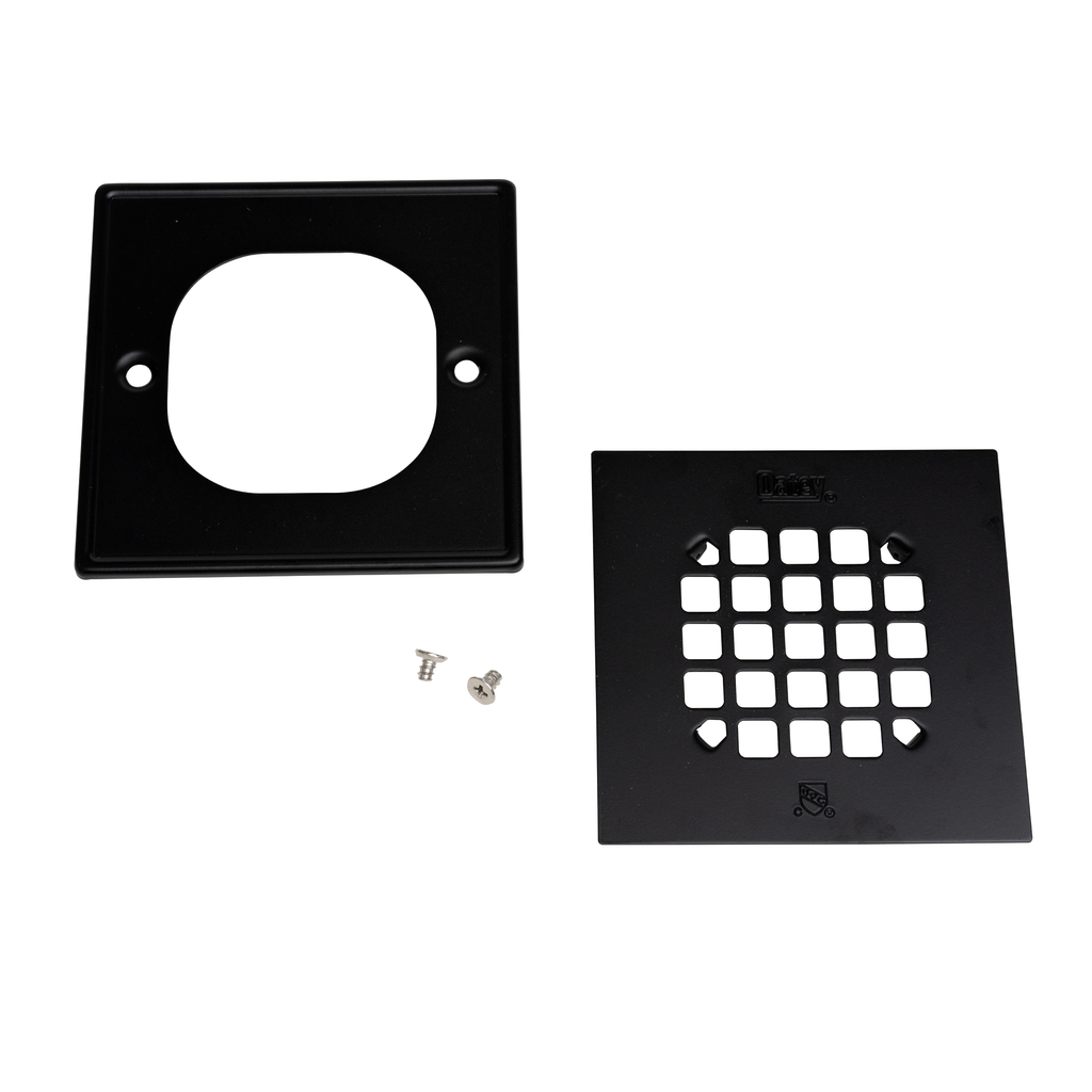 Oatey® Square Matte Black Snap-In Strainer with Ring