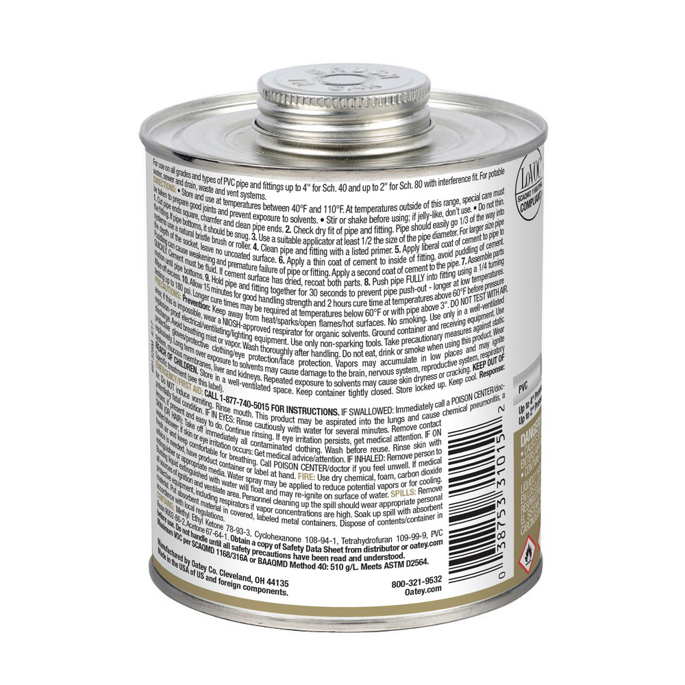 Oatey® 32 oz. PVC Regular Body Clear Cement