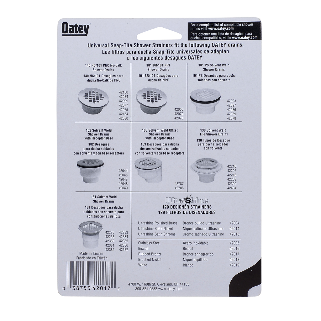 Oatey® Universal 4-1/4 in. Snap-Tite Strainer Rubbed Bronze