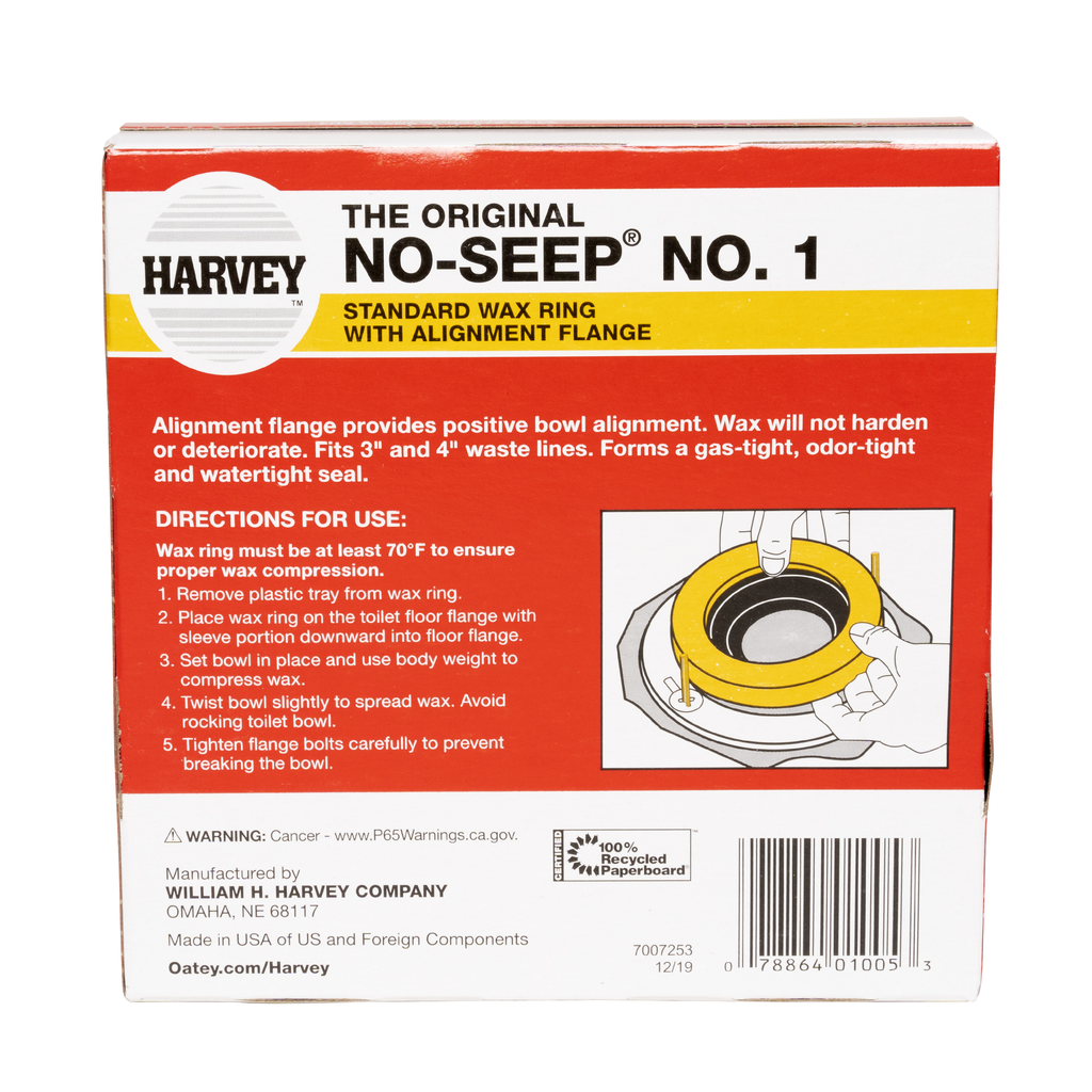 Harvey™ No-Seep® 3 in. or 4 in. No. 1 Wax Gasket