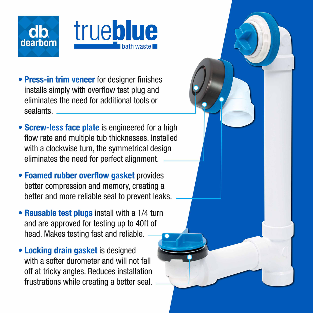 Dearborn® True Blue® PVC Rough Kit, with Test Kit, Chrome