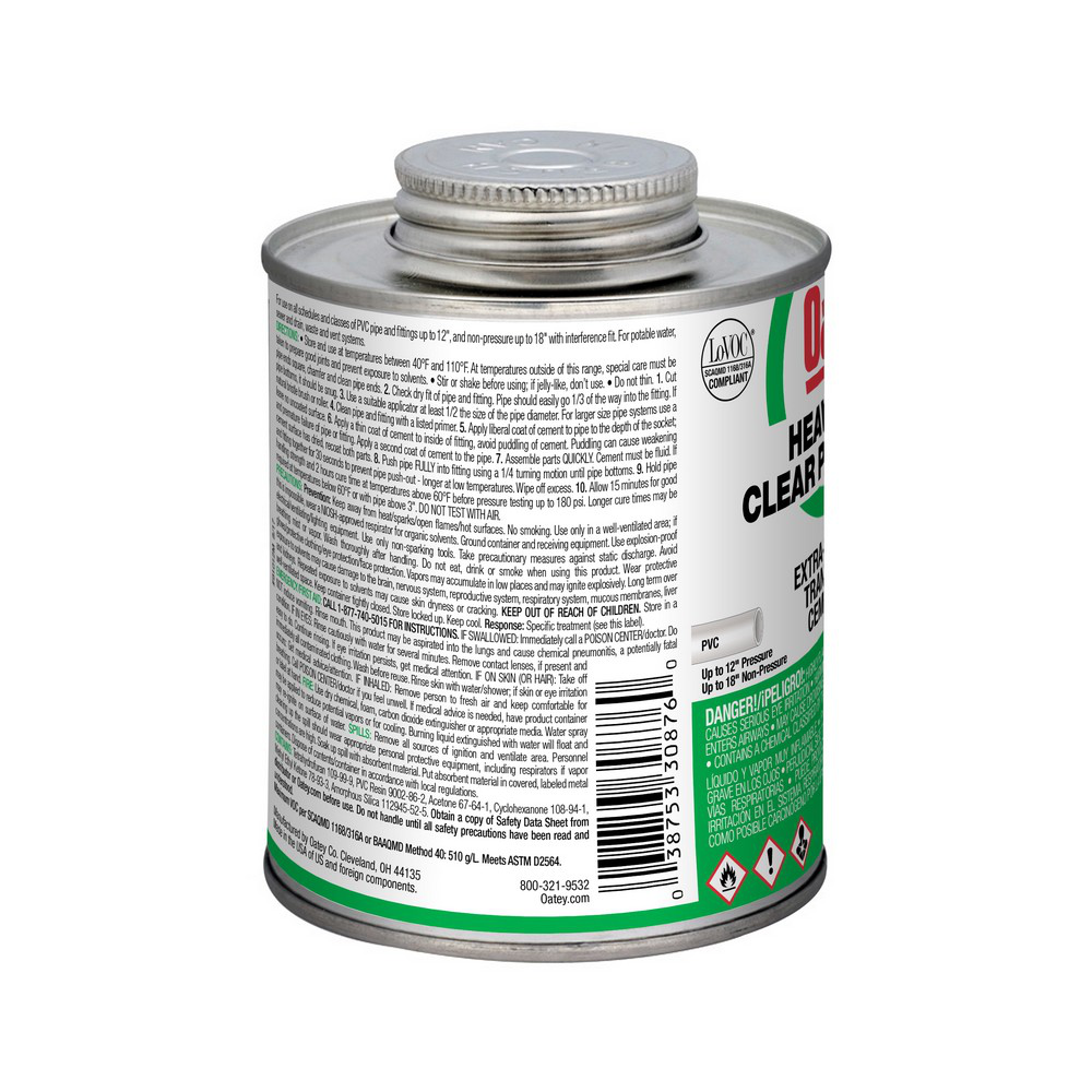 Oatey® 16 oz. PVC Heavy Duty Clear Cement