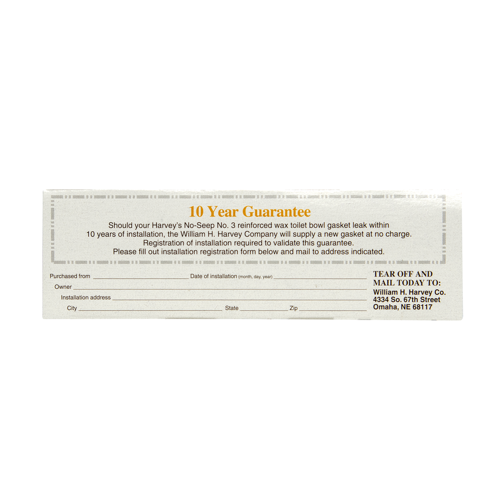 Harvey™ No-Seep® 3 in. or 4 in. No. 3 Reinforced Wax Gasket with Sleeve