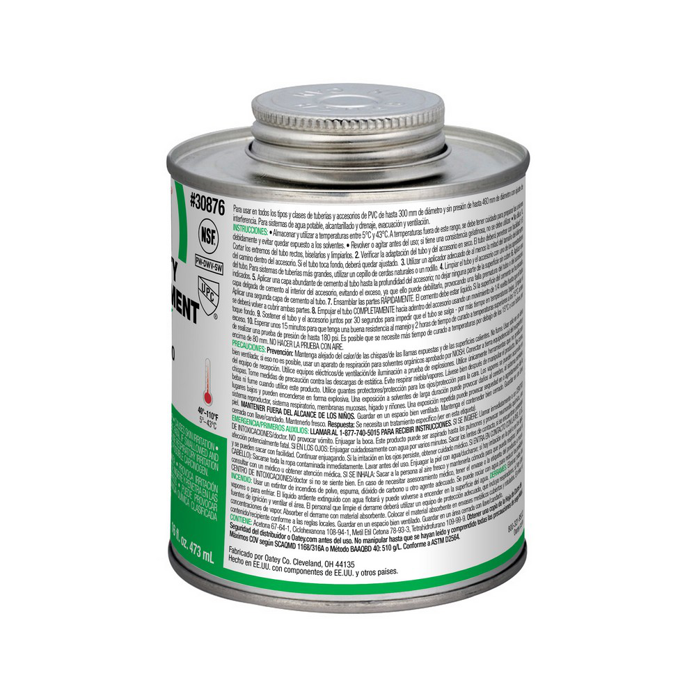 Oatey® 16 oz. PVC Heavy Duty Clear Cement