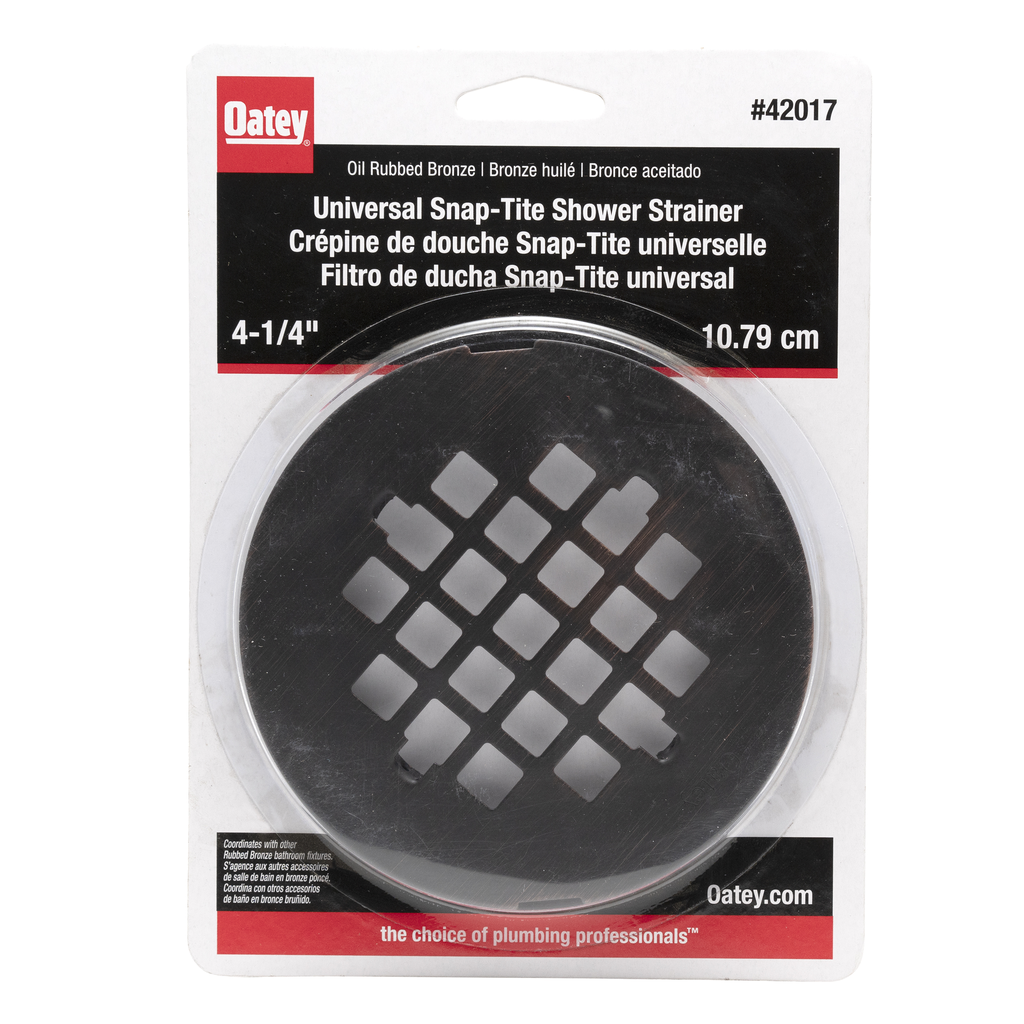 Oatey 4-1/4 in. Snap-Tite Strainer, Rubbed Bronze-42017