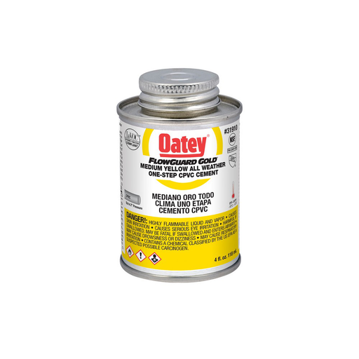 Oatey® 4 oz. CPVC All Weather Flowguard Gold® 1-Step Yellow Cement