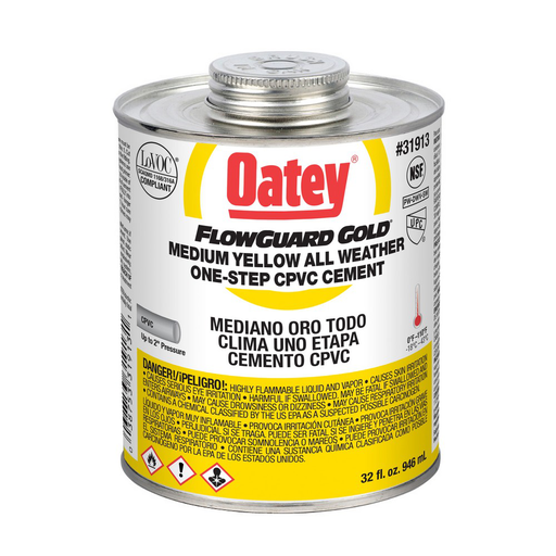 Oatey® 32 oz. CPVC All Weather Flowguard Gold® 1-Step Yellow Cement