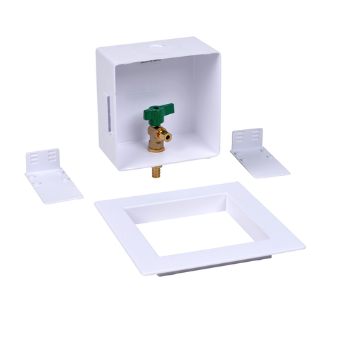 Oatey® Square, 1/4 Turn, F1807, Low Lead, Ice Maker Outlet Box - Standard Pack