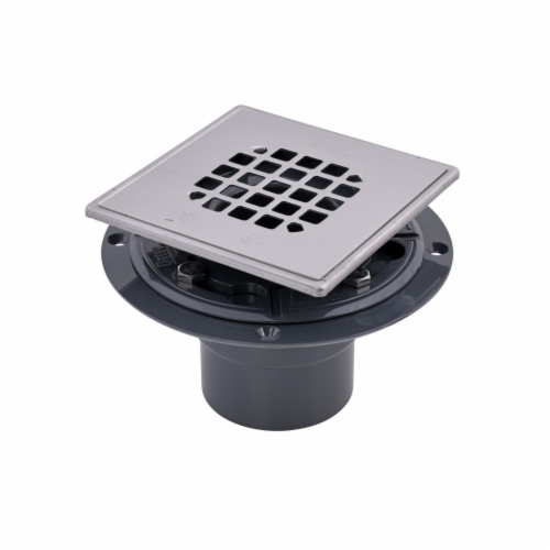 Oatey® PVC Square Low Profile Drain Stainless Steel Snap-In Strainer with Ring