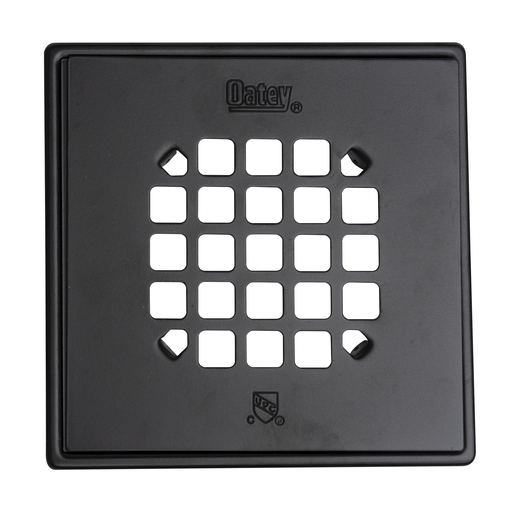 Oatey® Square Matte Black Snap-In Strainer with Ring