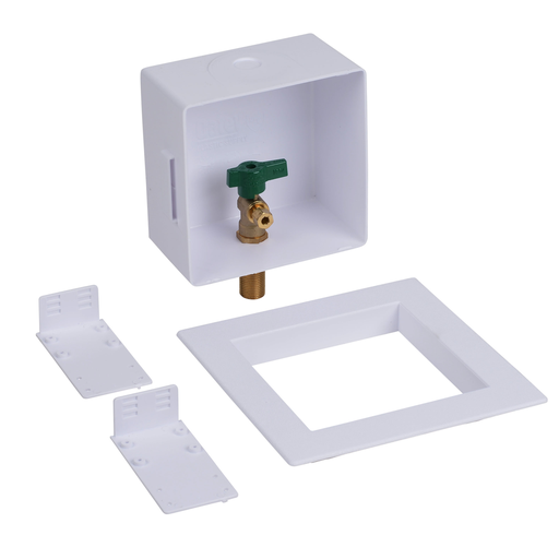 Oatey® Square, 1/4 Turn, Copper, Low Lead, Ice Maker Outlet Box - Standard Pack