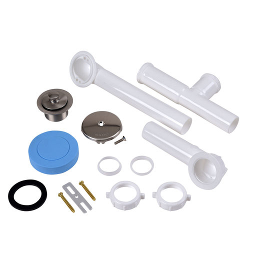 Dearborn® Full Kit, Plastic Tubular - Uni-Lift Stopper with Brushed Nickel Finish Trim