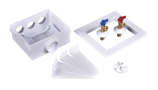 Oatey® Quadtro, 1/4 Turn, Copper Washing Machine Outlet Box – Standard Pack