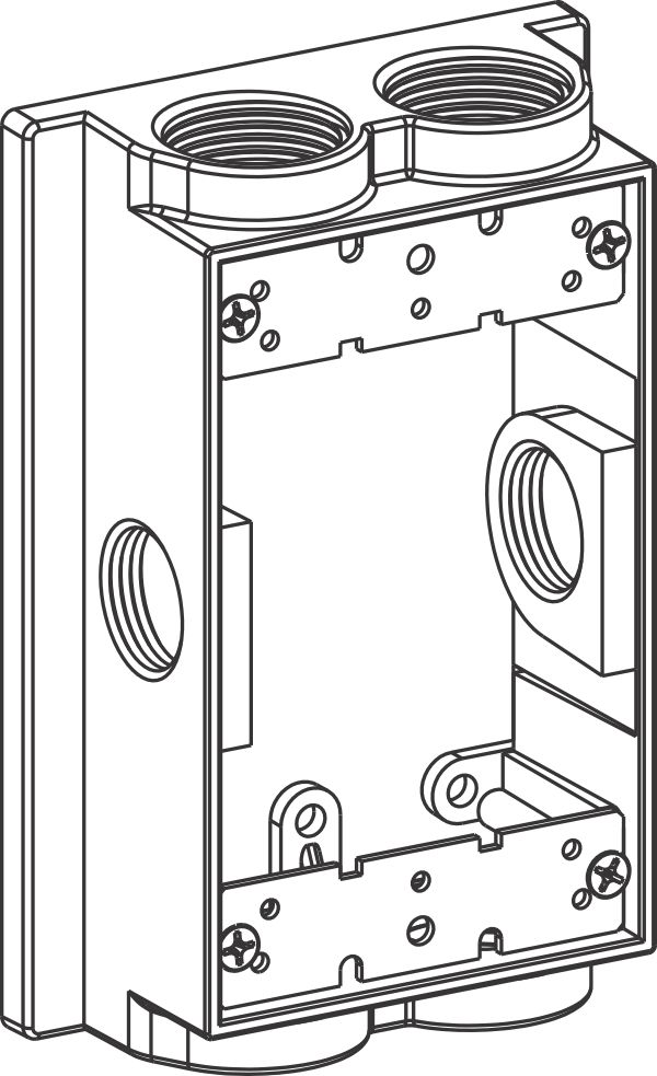 Product image for Orbit EXF50-6 1-Gang Flanged Extension Box, (6) 1/2" Hubs, 1-1/2" Deep