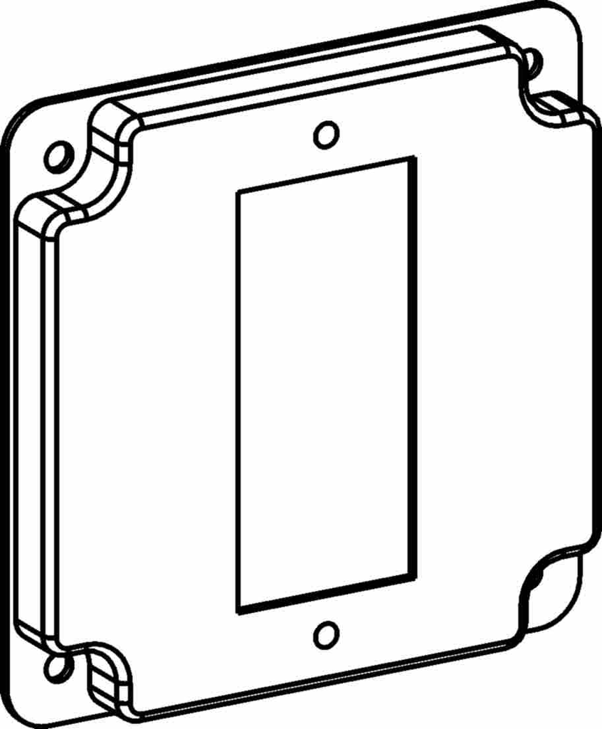 Mayer-DDS-RAISED 1/2", 4" SQUARE (4S) GFCI / DECORATIVE SWITCH INDUSTRIAL COVER WITH CRUSHED CORNER-1