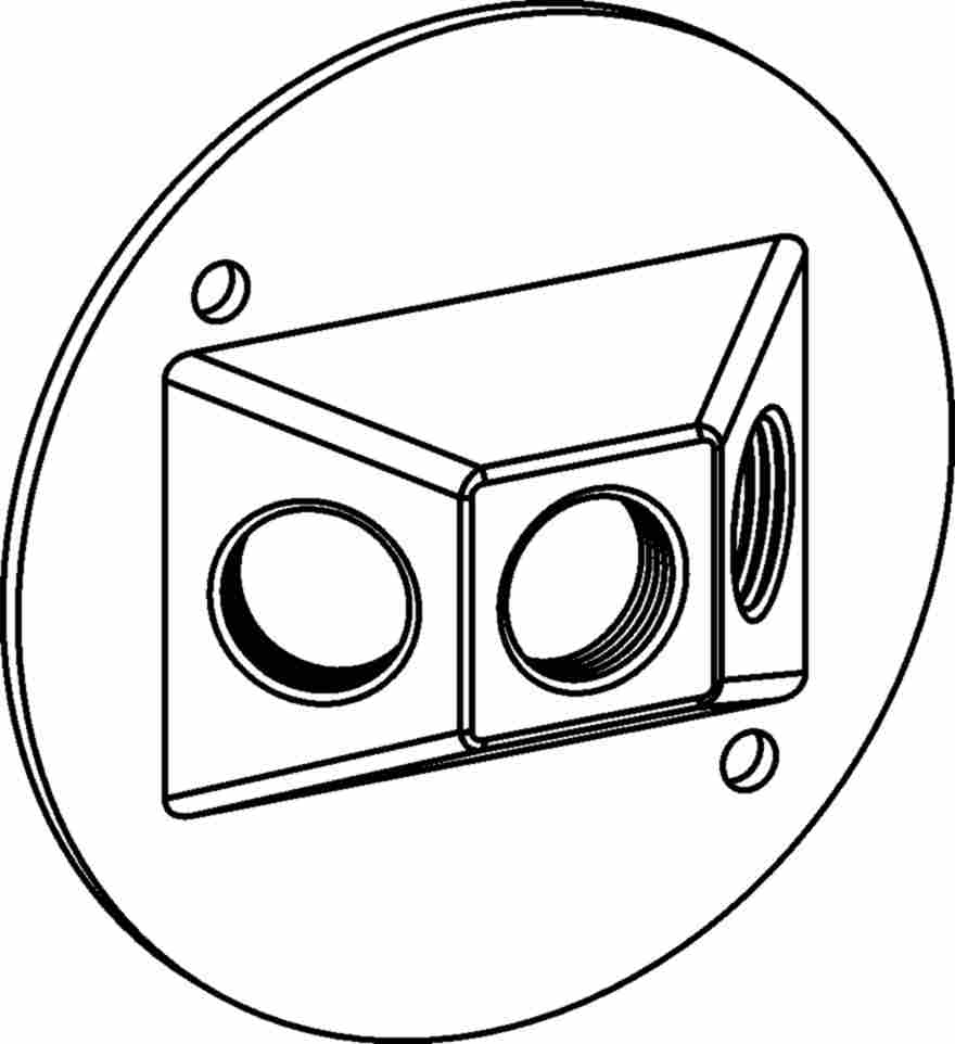 Product image for Orbit RC-3-W 4" Round Weatherproof Cover, (3) 1/2" Outlet Holes, Device Mount - White
