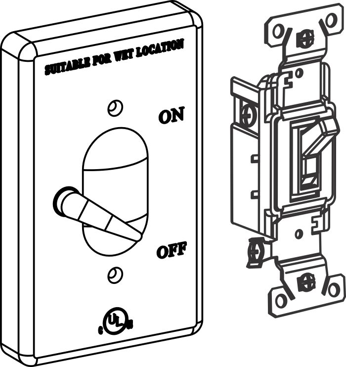 Product image for Orbit 1CA-SW20 1-Gang Weatherproof Lever Cover w/ 20A Switch, Aluminum - Gray