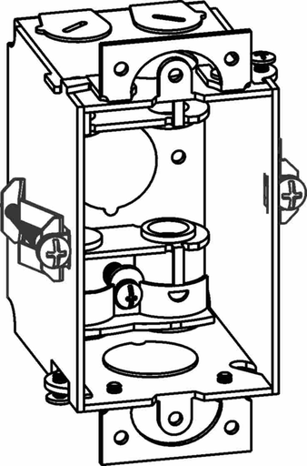 GB-1-MC-OW - 2-1/2" DEEP, GANGABLE 1-GANG SWITCH BOX WITH MC CLAMPS & LOCKING GRIPS FOR OLD WORK