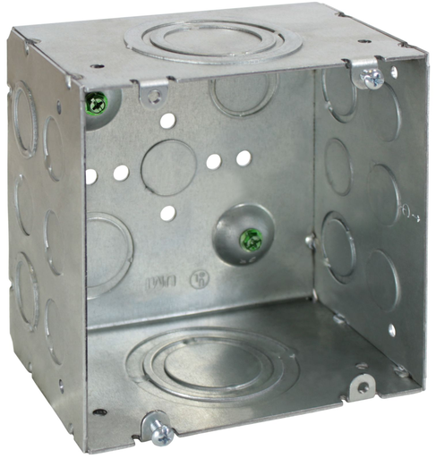 Product image for Orbit T5B-50/200 TRUE 5" Square Box, 1/2" & 2" MKO, 3-1/4" Deep, Steel