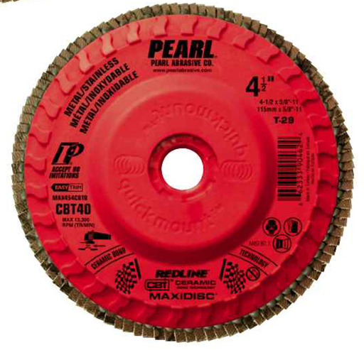 4-1/2 x 5/8-11 Redline™ CBT™ Maxidisc™ Trim Flap Discs, T-29, CBT40, 10/Box