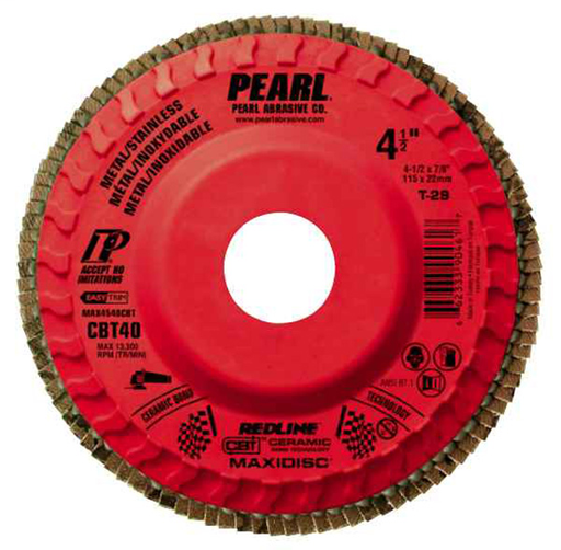 4-1/2 x 7/8 Redline™ CBT™ Maxidisc™ Trim Flap Discs, T-29, CBT40, 10/Box