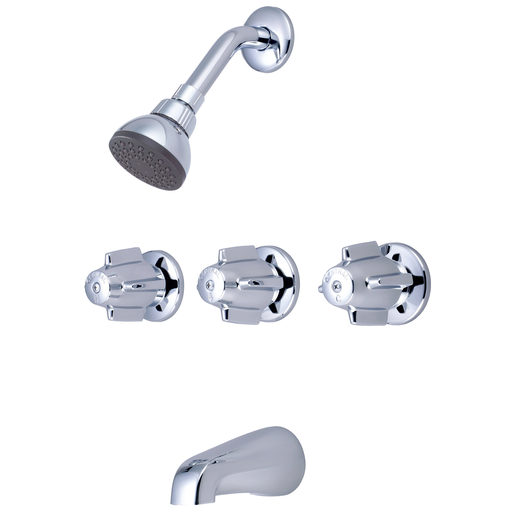 Three Handle Tub & Shower Set, Chrome