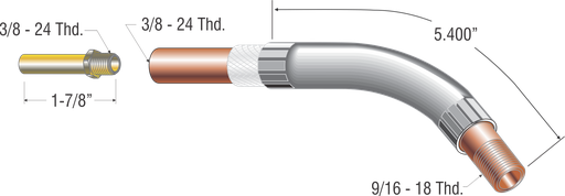 45° H/D JKTD COND TUBE 400A GUN