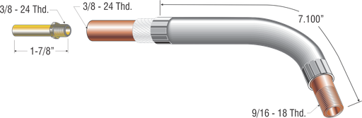 60° H/D JKTD COND TUBE 400A GUN 9"