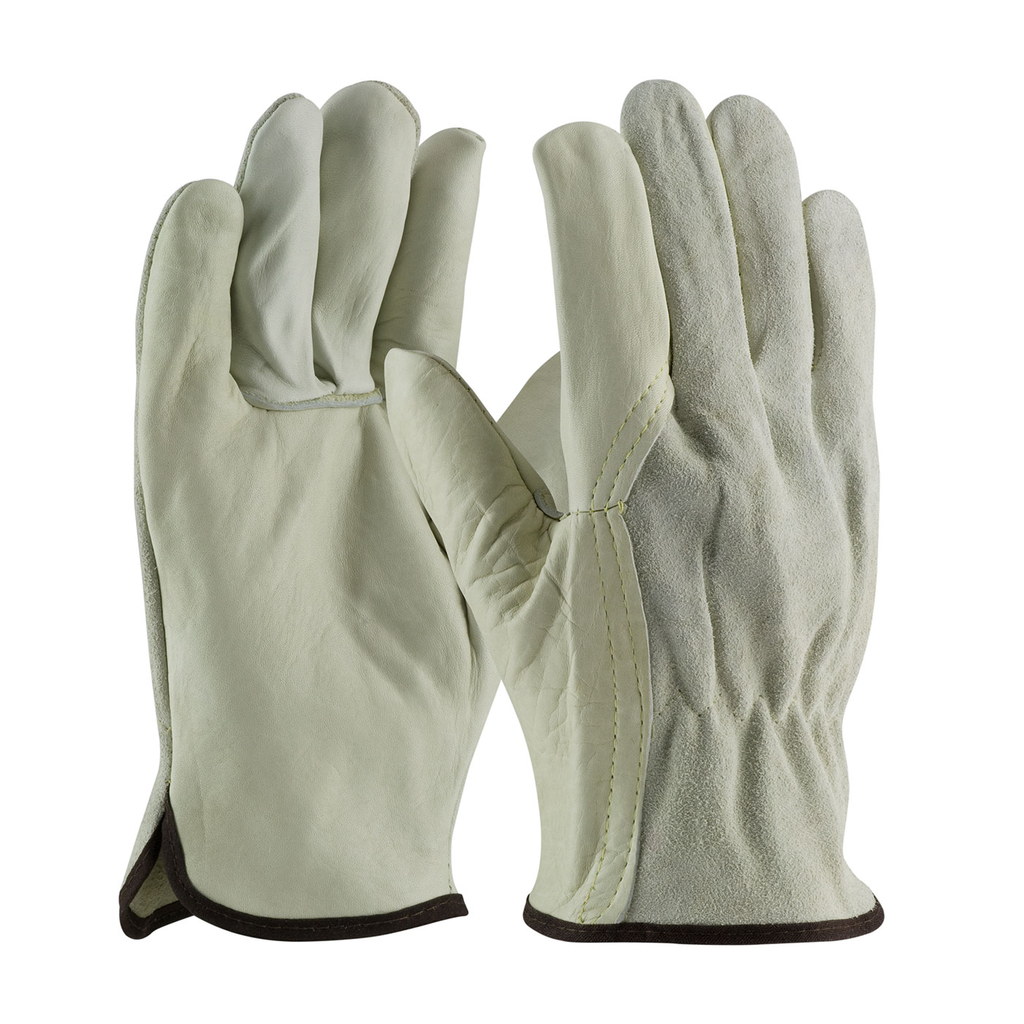 Product image for PIP 68-162SB/M TOP GRAIN COWHIDE DRIVERS, REG GRD, SPLIT BK, WING THUMB, KEVLAR STITCH LIKELY SUBJECT TO TAX