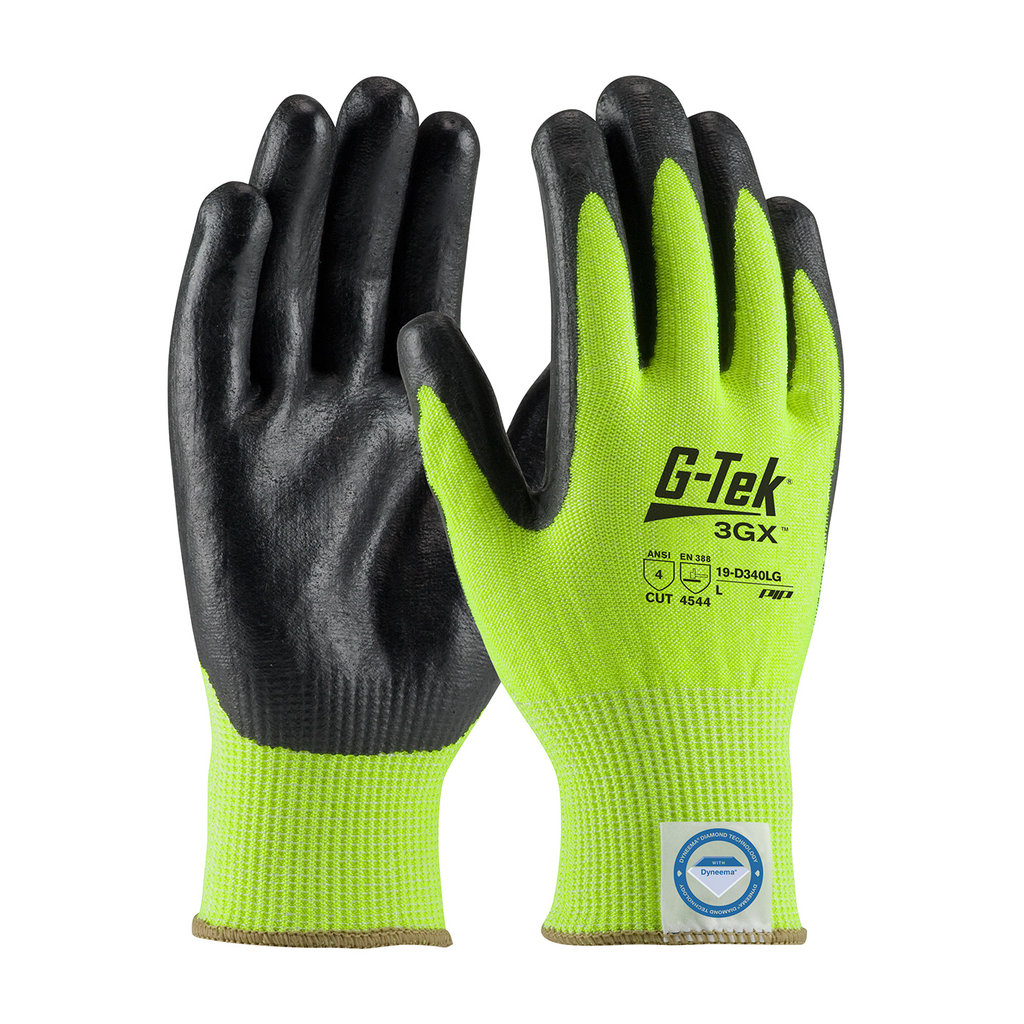Product image for PIP 19-D340LG/XXL G-TEK 3GX DYNEEMA DIAMOND, HI-VIS YELLOW 13G, BLACK NITRILE FOAM, A4 LIKELY SUBJECT TO TAX