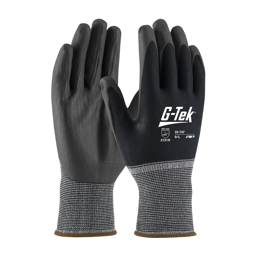 Product image for PIP 32-747/S G-TEK GP, BLACK 15G NYLON SHELL, BLACK AIR-INFUSED PVC COATED GRIP LIKELY SUBJECT TO TAX