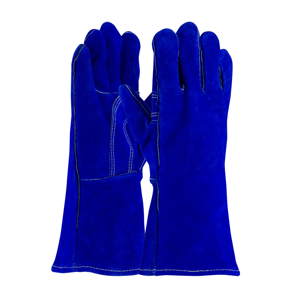 Product image for PIP 73-7007 WELDERS' GLOVES, BLUE BISON, SELECT SHOULDER GRADE WITH COTTON LINING, BLUE COLOR, REINFORCED THUMBPURCHASED PER DOZEN