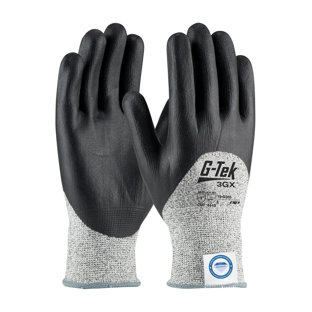 Product image for PIP 19-D355/M Seamless Knit Dyneema® Diamond Blended Glove w/ Nitrile Coated Foam Grip on Palm, Fingers Knuckles - Medium