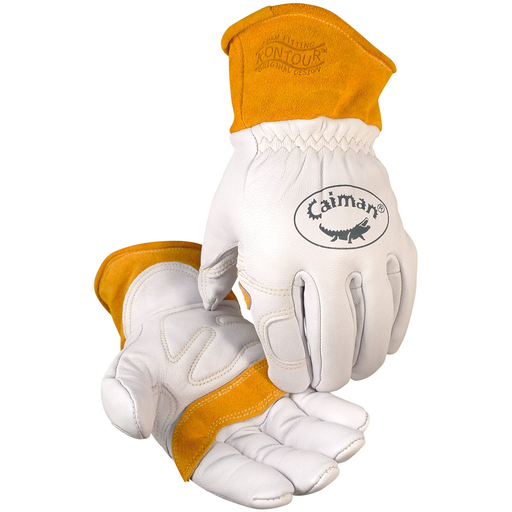 Premium Goat Grain Unlined Palm Wool Insulated Back TIG/MIG/Multi-Task Welding Gloves, Natural, L