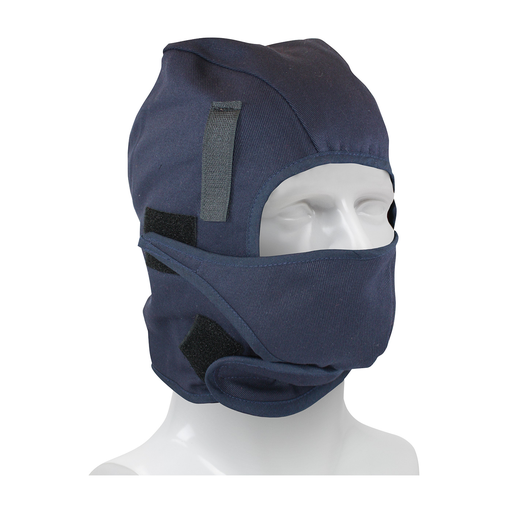 2-Layer Cotton Twill / Fleece Winter Liner with Mouthpiece and FR Treated Outer Shell - Mid Length, Navy, OS