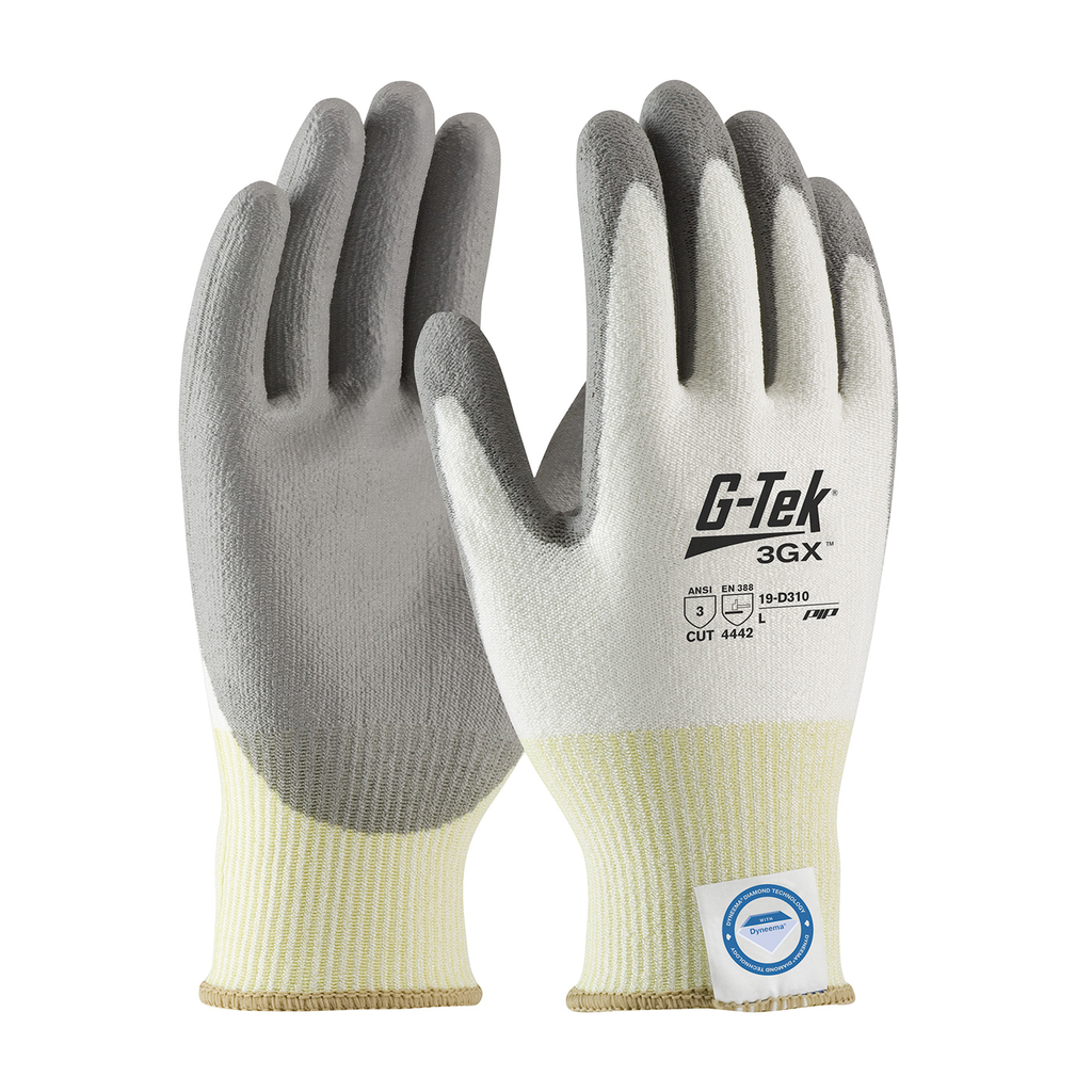 Product image for PIP 19-D310/S G-TEK 3GX DYNEEMA DIAMOND,13G WHITE SHELL, GRAY PU SMOOTH GRIP, A3 LIKELY SUBJECT TO TAX